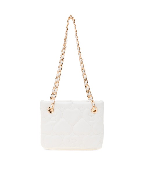 A BATHING APE(アベイシングエイプ)の「QUILTED HEART MONOGRAM HANDBAG(ハンドバッグ・レディース・ブラック/アイボリー・FREE)」の3枚目の写真