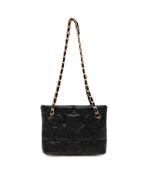 A BATHING APE(アベイシングエイプ)の「QUILTED HEART MONOGRAM HANDBAG(ハンドバッグ・レディース・ブラック/アイボリー・FREE)」の4枚目の写真