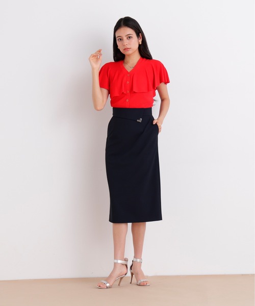 PINKY&DIANNE（ピンキーアンドダイアン）の「◆Ｌ字メタルタイトスカート（スカート・レディース・ホワイト/ネイビー・36/38）」の9枚目の写真