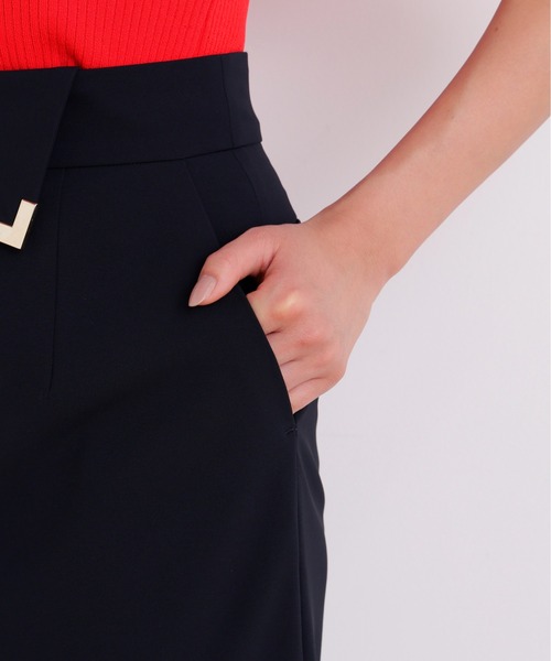 PINKY&DIANNE（ピンキーアンドダイアン）の「◆Ｌ字メタルタイトスカート（スカート・レディース・ホワイト/ネイビー・36/38）」の4枚目の写真