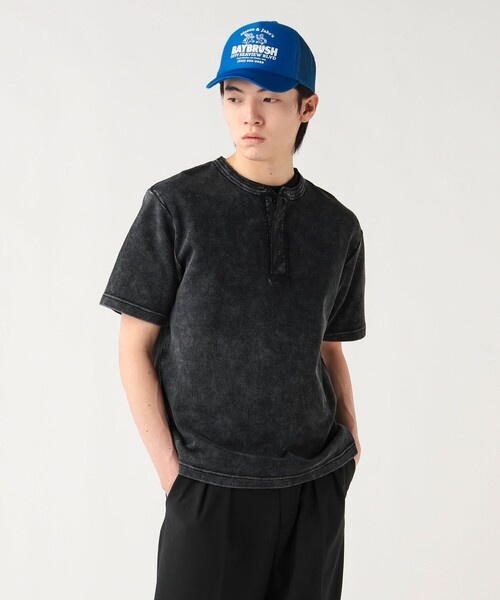 BEAMS HEART(ビームスハート)の「【ユニセックス】加工 ワッフル ヘンリーネック ショートスリーブ Tシャツ(Tシャツ/カットソー・メンズ・ネイビー/ブラック・MEDIUM/SMALL/LARGE)」の22枚目の写真