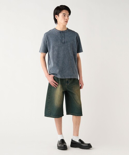 BEAMS HEART(ビームスハート)の「【ユニセックス】加工 ワッフル ヘンリーネック ショートスリーブ Tシャツ(Tシャツ/カットソー・メンズ・ネイビー/ブラック・MEDIUM/SMALL/LARGE)」の19枚目の写真