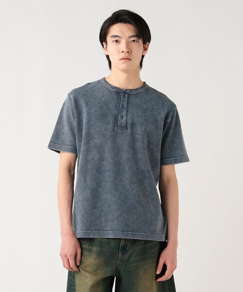 BEAMS HEART(ビームスハート)の「【ユニセックス】加工 ワッフル ヘンリーネック ショートスリーブ Tシャツ(Tシャツ/カットソー・メンズ・ネイビー/ブラック・MEDIUM/SMALL/LARGE)」の18枚目の写真