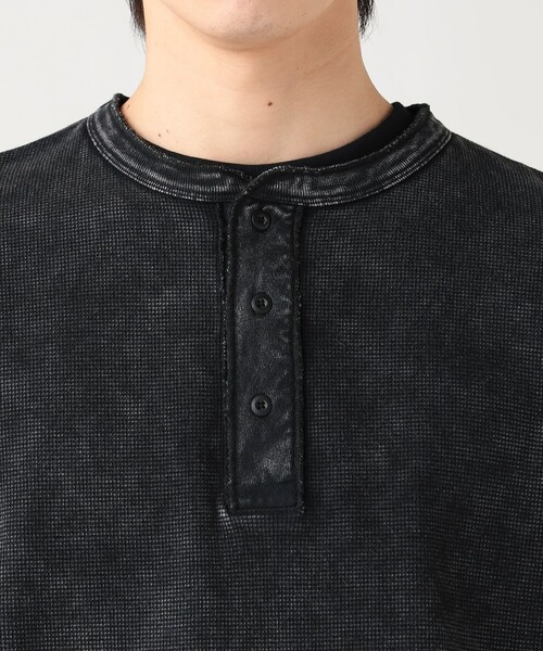 BEAMS HEART(ビームスハート)の「【ユニセックス】加工 ワッフル ヘンリーネック ショートスリーブ Tシャツ(Tシャツ/カットソー・メンズ・ネイビー/ブラック・MEDIUM/SMALL/LARGE)」の14枚目の写真