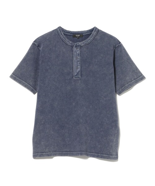 BEAMS HEART(ビームスハート)の「【ユニセックス】加工 ワッフル ヘンリーネック ショートスリーブ Tシャツ(Tシャツ/カットソー・メンズ・ネイビー/ブラック・MEDIUM/SMALL/LARGE)」の8枚目の写真