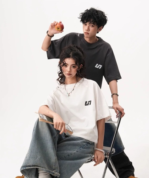 WESTBOY(ウエストボーイ)の「ユニセックス オーバーサイズ ウォッシュ ルーズシルエットTシャツ WO26S7TP02(Tシャツ/カットソー・メンズ・グレー/ライトグレー/ブラック・XL/M/L)」の8枚目の写真