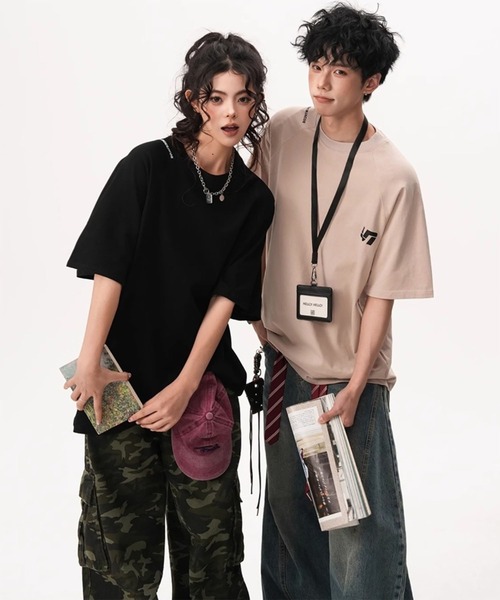WESTBOY(ウエストボーイ)の「ユニセックス オーバーサイズ ウォッシュ ルーズシルエットTシャツ WO26S7TP02(Tシャツ/カットソー・メンズ・グレー/ライトグレー/ブラック・XL/M/L)」の20枚目の写真