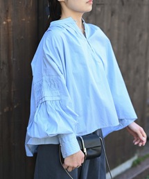 【indian Cotton Collection】スキッパータックボリュームブラウス