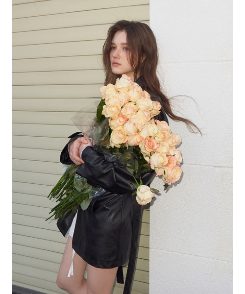ETMON(エトモン)の「Faux Leather Half Jacket, Black(ライダースジャケット・レディース・その他・F)」の5枚目の写真