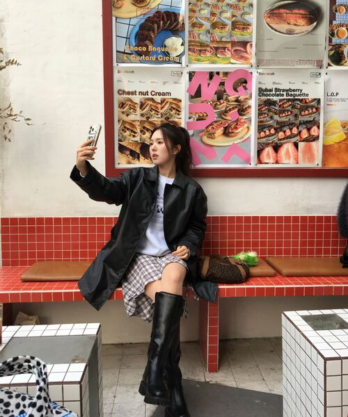 ETMON(エトモン)の「Faux Leather Half Jacket, Black(ライダースジャケット・レディース・その他・F)」の9枚目の写真