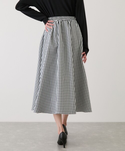 Jayro（ジャイロ）の「ギンガムチェックギャザースカート（スカート・レディース・ブルー系その他3/ブラック系その他・M）」の5枚目の写真