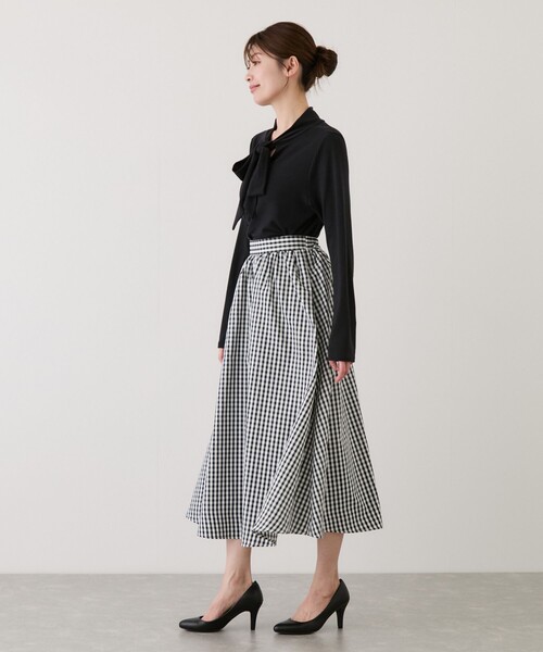 Jayro（ジャイロ）の「ギンガムチェックギャザースカート（スカート・レディース・ブルー系その他3/ブラック系その他・M）」の8枚目の写真