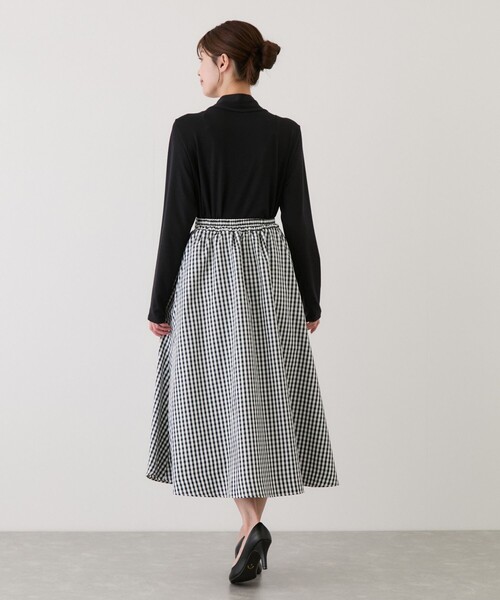 Jayro（ジャイロ）の「ギンガムチェックギャザースカート（スカート・レディース・ブルー系その他3/ブラック系その他・M）」の9枚目の写真