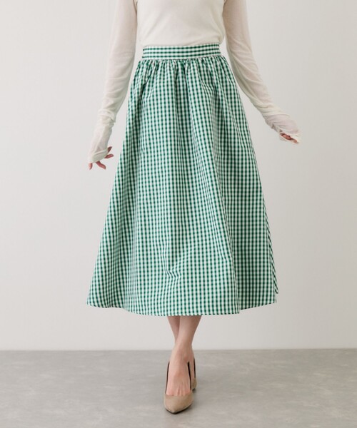 Jayro（ジャイロ）の「ギンガムチェックギャザースカート（スカート・レディース・ブルー系その他3/ブラック系その他・M）」の10枚目の写真