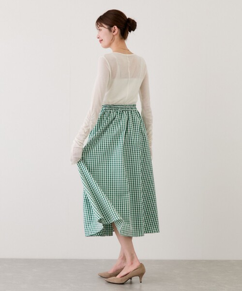 Jayro（ジャイロ）の「ギンガムチェックギャザースカート（スカート・レディース・ブルー系その他3/ブラック系その他・M）」の17枚目の写真