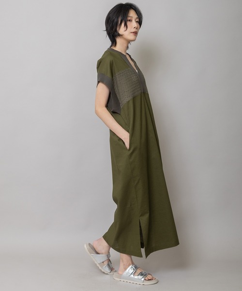Munich(ミューニック)の「コットンリネンポプリン×ラッセルワンピース(ワンピース・レディース・ベージュ/ブラック/オリーブ・FREE)」の3枚目の写真