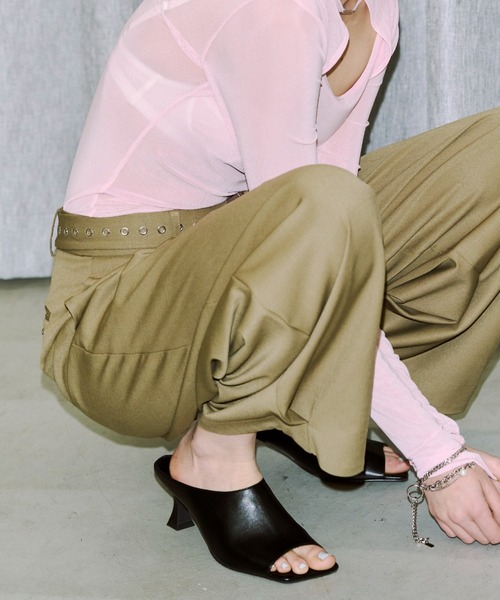 JOSE MOON（ジョゼムーン）の「OBLIQUE TOE SANDAL/オブリークトゥサンダル（サンダル・レディース・シルバー/ブラック・35/39/37）」の3枚目の写真