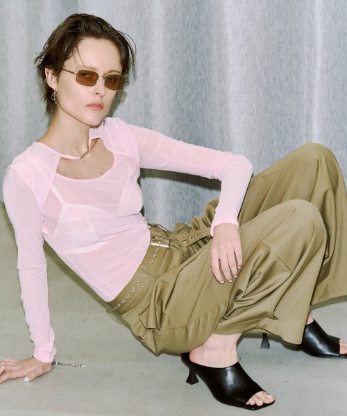 JOSE MOON（ジョゼムーン）の「OBLIQUE TOE SANDAL/オブリークトゥサンダル（サンダル・レディース・シルバー/ブラック・35/39/37）」の4枚目の写真