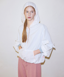 SINOON（シヌーン）の「Button Up Volume Jumper (White)（ナイロンジャケット）」
