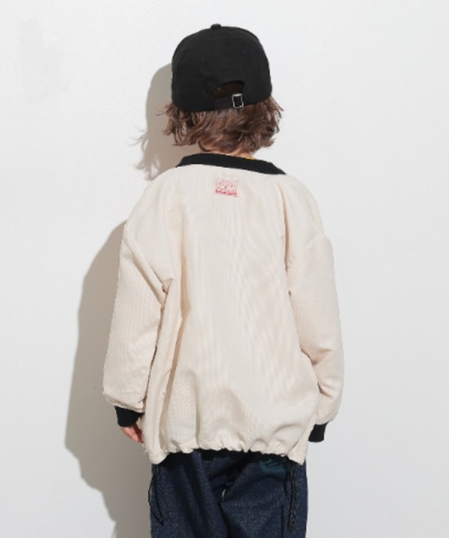 Ocean&Ground（オーシャン&グラウンド）の「ﾉｰｶﾗｰｽﾅｯﾌﾟｶｰﾃﾞｨｶﾞﾝ（ナイロンジャケット・キッズ・キナリ/ブラック/マルチ/ブルー・90/100/110/120/130/140）」の13枚目の写真