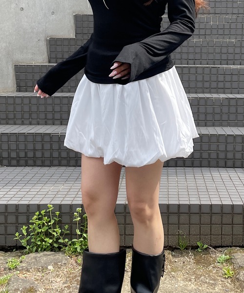 ROGER AND RAW(ロジャーアンドロウ)の「バルーン ミニスカート(スカート・レディース・ブラック/ホワイト・FREE)」の11枚目の写真
