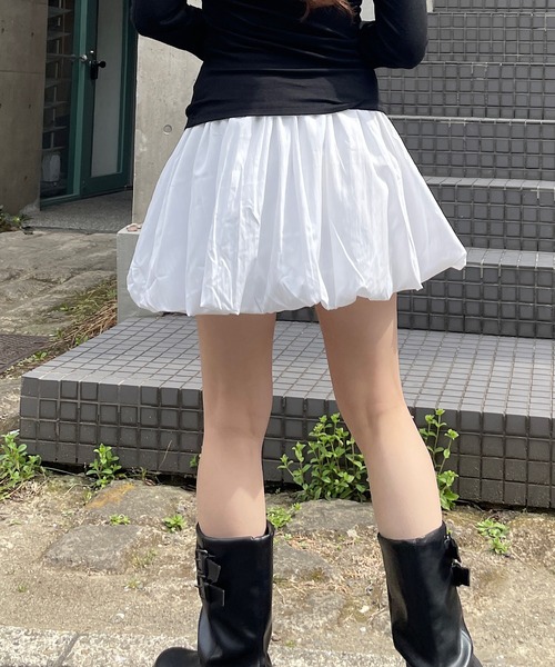 ROGER AND RAW(ロジャーアンドロウ)の「バルーン ミニスカート(スカート・レディース・ブラック/ホワイト・FREE)」の10枚目の写真