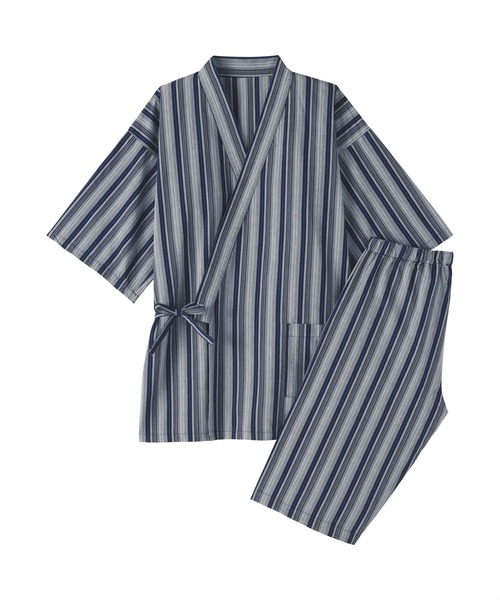無印良品(ムジルシリョウヒン)の「紳士 しじら織り 甚平(ルームウェア/パジャマ・メンズ・ダークネイビー/グレー系/ネイビー系・M/L/XL/S)」の4枚目の写真
