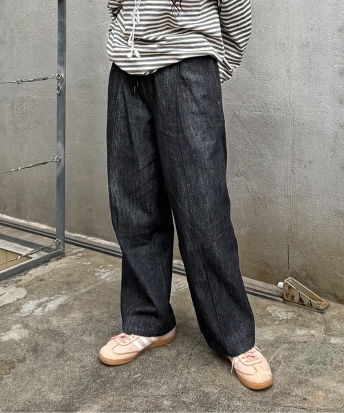 COLONY 2139(コロニートゥーワンスリーナイン)の「リネン混デニムストレートパンツ(デニムパンツ・メンズ・ブラック/ネイビー・SMALL/MEDIUM/LARGE)」の3枚目の写真