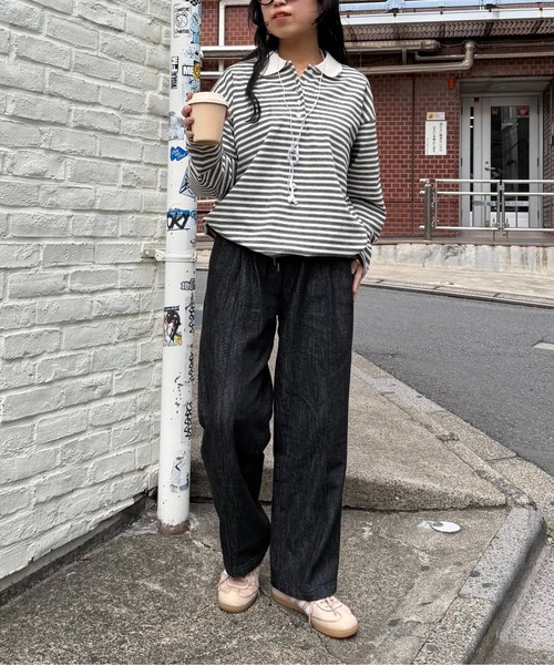 COLONY 2139(コロニートゥーワンスリーナイン)の「リネン混デニムストレートパンツ(デニムパンツ・メンズ・ブラック/ネイビー・SMALL/MEDIUM/LARGE)」の7枚目の写真