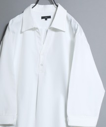 ANPAS | Skipper-Neck 3/4 Sleeve Shirt / 七分袖スキッパーシャツ メンズ 春夏(シャツ/ブラウス)