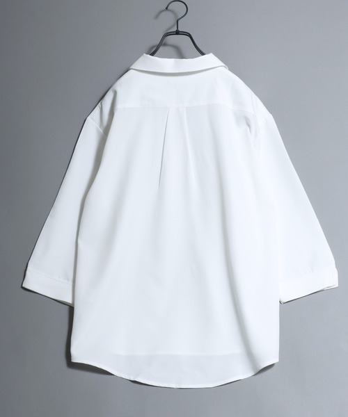 ANPAS（アンパス）の「Skipper-Neck 3/4 Sleeve Shirt / 七分袖スキッパーシャツ メンズ 春夏（シャツ/ブラウス・メンズ・ホワイト/ブラック/ブルー/テラコッタ・M/XL/L）」の6枚目の写真