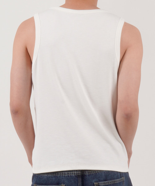BUTTON SEOUL（ボタンソウル）の「エッセンシャルリップスリーブレス（ホワイト）（Tシャツ/カットソー・メンズ・その他・MEDIUM/LARGE/X-LARGE）」の2枚目の写真