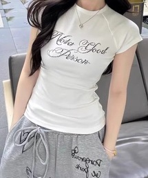 SHEPP | ビジューロゴコンパクトラグランTシャツ(Tシャツ/カットソー)