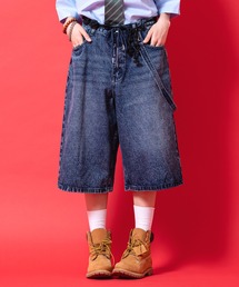 a.p.o.v. 供生地ウォレットチェーン付きバギーデニムハーフパンツ