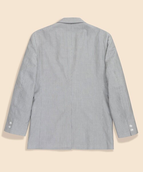BROOKS BROTHERS(ブルックスブラザーズ)の「コットン/ラミー コードレーン 段返り3釦 No.1サックジャケット Traditional(テーラードジャケット・メンズ・ホワイト×ネイビー・37SHT/38SHT/39SHT/40SHT/42SHT)」の2枚目の写真
