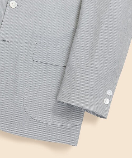 BROOKS BROTHERS(ブルックスブラザーズ)の「コットン/ラミー コードレーン 段返り3釦 No.1サックジャケット Traditional(テーラードジャケット・メンズ・ホワイト×ネイビー・37SHT/38SHT/39SHT/40SHT/42SHT)」の3枚目の写真