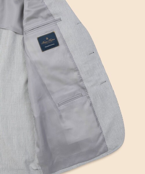 BROOKS BROTHERS(ブルックスブラザーズ)の「コットン/ラミー コードレーン 段返り3釦 No.1サックジャケット Traditional(テーラードジャケット・メンズ・ホワイト×ネイビー・37SHT/38SHT/39SHT/40SHT/42SHT)」の6枚目の写真