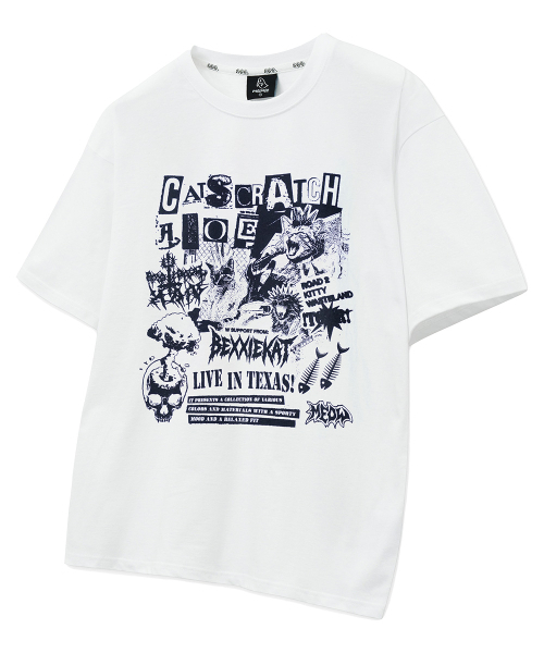 MOZMOZ(モズモズ)の「キャットスクラッチ オーバーサイズ グラフィック 半袖Tシャツ ホワイト(Tシャツ/カットソー・レディース・その他・M/XL/XXL)」の1枚目の写真