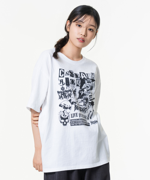 MOZMOZ(モズモズ)の「キャットスクラッチ オーバーサイズ グラフィック 半袖Tシャツ ホワイト(Tシャツ/カットソー・レディース・その他・M/XL/XXL)」の4枚目の写真