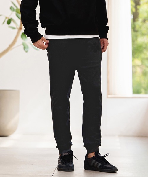 CAMBIO（カンビオ）の「mp14954-クローバー×ハートベロアパッチ裏毛スウェットパンツ(BP-BFS0115)（スウェットパンツ・メンズ・ネイビー/グレー/ブラック・S/M/L）」の2枚目の写真