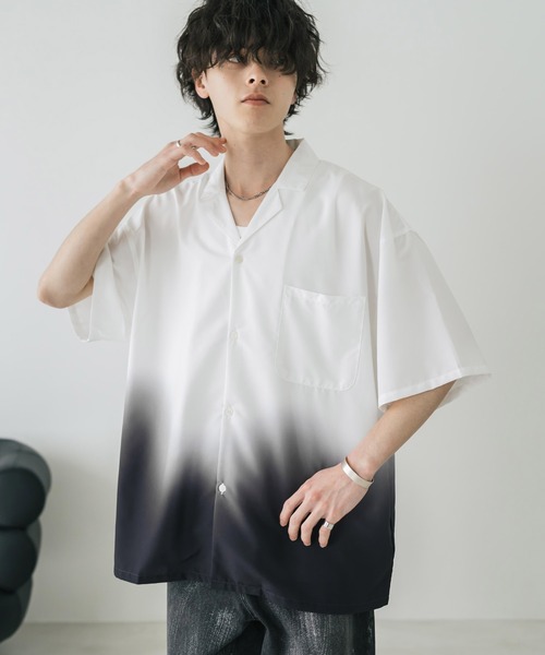 Rocky Monroe(ロッキーモンロー)の「接触冷感 花柄 ペイズリー タイダイ グラデーション オーバーサイズ総柄半袖オープンカラーシャツ(シャツ/ブラウス・メンズ・A/B/C/D/E/F/G/H/I/J/K・M/L/XL)」の6枚目の写真