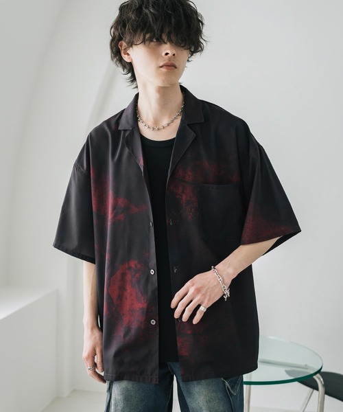 Rocky Monroe(ロッキーモンロー)の「接触冷感 花柄 ペイズリー タイダイ グラデーション オーバーサイズ総柄半袖オープンカラーシャツ(シャツ/ブラウス・メンズ・A/B/C/D/E/F/G/H/I/J/K・M/L/XL)」の9枚目の写真
