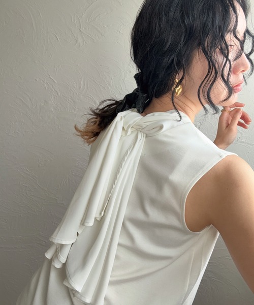 deux amour（ドゥーザムール）の「3way異素材トップス（Tシャツ/カットソー・レディース・ブラック/ホワイト・M～Ｌ）」の10枚目の写真