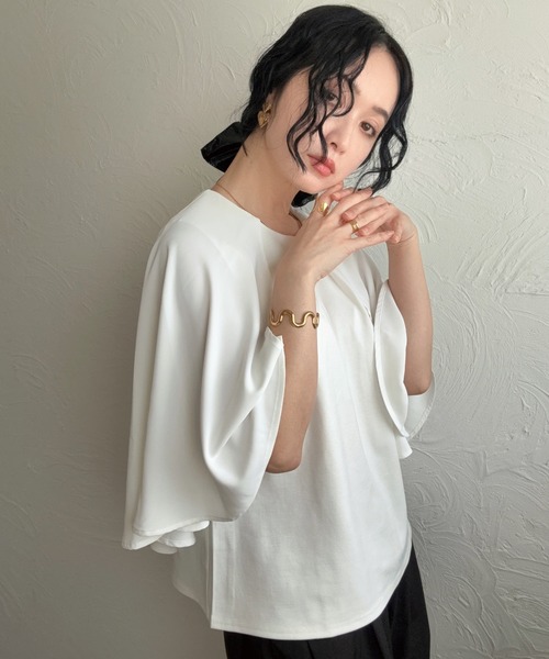 deux amour（ドゥーザムール）の「3way異素材トップス（Tシャツ/カットソー・レディース・ブラック/ホワイト・M～Ｌ）」の16枚目の写真