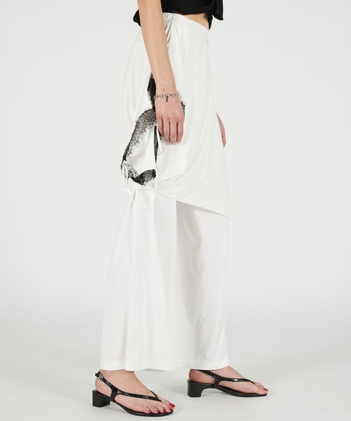 PRANK PROJECT（プランクプロジェクト）の「横向きレースワンピースパンツ / Slip Dress Layered Pants（その他パンツ・レディース・ホワイト/チャコールグレー・36/38）」の19枚目の写真