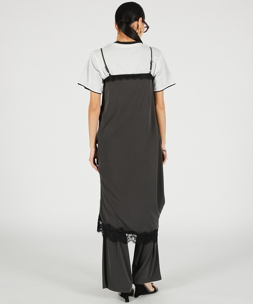 PRANK PROJECT（プランクプロジェクト）の「横向きレースワンピースパンツ / Slip Dress Layered Pants（その他パンツ・レディース・ホワイト/チャコールグレー・36/38）」の10枚目の写真