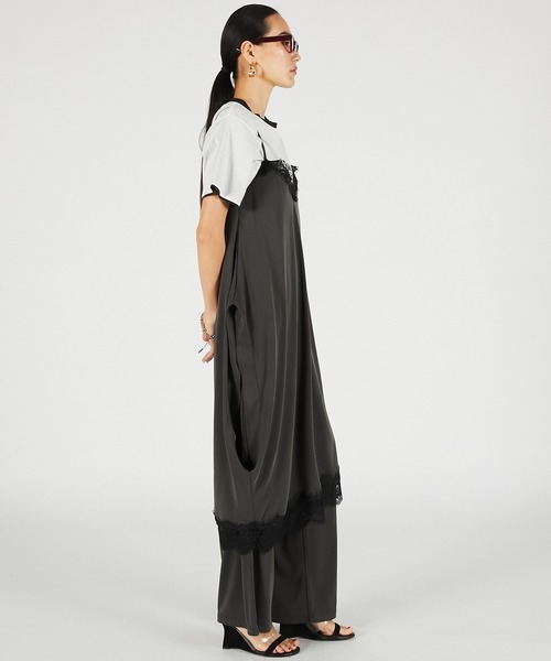 PRANK PROJECT（プランクプロジェクト）の「横向きレースワンピースパンツ / Slip Dress Layered Pants（その他パンツ・レディース・ホワイト/チャコールグレー・36/38）」の11枚目の写真