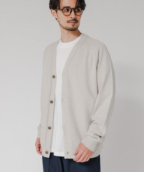 URBAN RESEARCH（アーバンリサーチ）の「SILK NOIL CARDIGAN（カーディガン/ボレロ・メンズ・ブラック/ホワイト系その他・MEDIUM/LARGE）」の2枚目の写真
