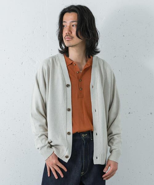URBAN RESEARCH（アーバンリサーチ）の「SILK NOIL CARDIGAN（カーディガン/ボレロ・メンズ・ブラック/ホワイト系その他・MEDIUM/LARGE）」の9枚目の写真
