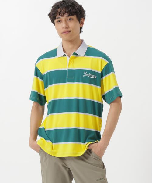 Jack Bunny!!(ジャックバニー)の「PE先染めボーダー半袖ポロシャツ(ポロシャツ・メンズ・イエロー/ネイビー・LARGE/MEDIUM/X-LARGE)」の4枚目の写真